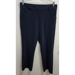 Nike Golf Womens 8 Pants Navy Blue Pockets Flat Front Side Zip Straight Leg